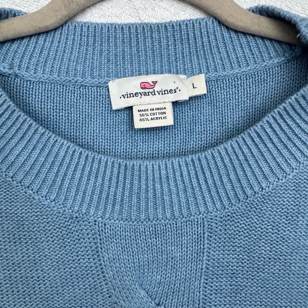 Vineyard Vines Lightweight Knit Sweater Mens L Soft Blue Preppy Old Money Casual - Picture 2 of 13